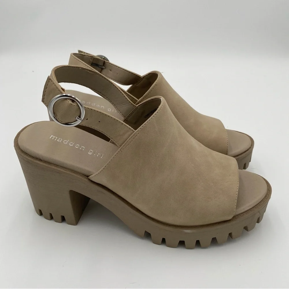 Madden Girl Sonny Y2K Chunky Platform Heeled Slingback‎ Sandals Size 10 NWOT